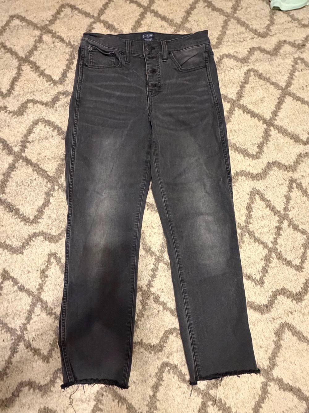 J. Crew Straight Jeans in Washed Black